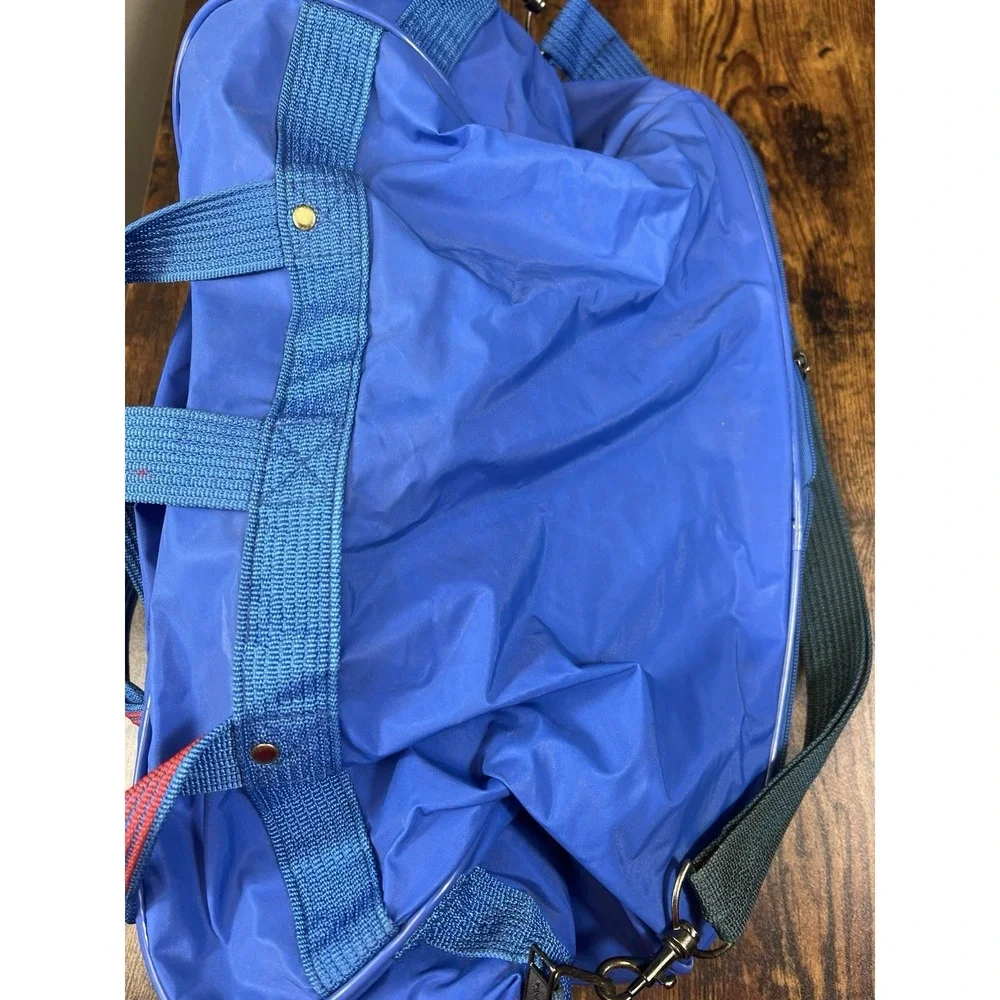 Vintage Olympia Traveler's Friend Blue‎ Vinyl Travel Rolling Bag Expandable 90's